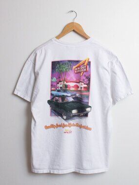 Vintage In-N-Out Burger California Shirt Mens Large White Classic Car Burger Tee